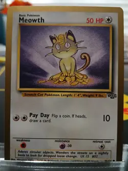 Meowth - 56/64 - Jungle Set - Gold Border US Promo - Pokemon Card NM/LP - Image 1