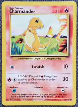 Charmander - Base Set - #46/102 - Vintage Pokemon Card 1999 WOTC - Image 1