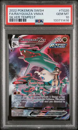 2022 POKEMON SWORD & SHIELD SILVER TEMPEST #TG20 FULL ART/RAYQUAZA VMAX PSA 10 - Image 1