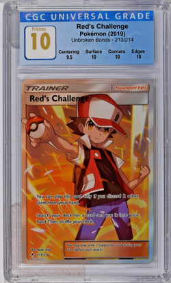 2019 POKEMON UNBROKEN BONDS RED'S CHALLENGE #213 CGC 10 Pristine - Image 1