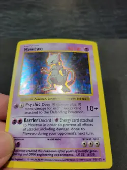 LP+ Shadowless Mewtwo Base Set Holographic Pokemon Card 10/102 - Image 4