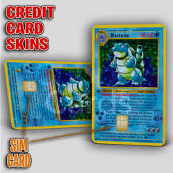 1999 Pokemon: Blastoise, First Edition | Credit Card Sticker/Skin | 2 Pack - Image 1