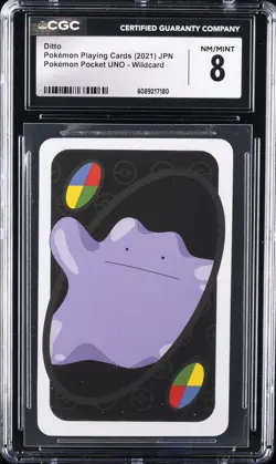 2021 POKEMON PLAYING CARDS POKEMON POCKET UNO - WILDCARD - JPN DITTO CGC 8 - Image 1
