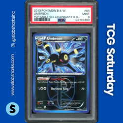 2013 POKEMON BLACK & WHITE PLASMA FREEZE #64/116 UMBREON MOLTRES LEGENDARY PSA 9 - Image 1