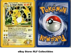 2000 Pokemon, Gym Challenge, #11/132 Lt. Surge's Raichu, Holo Rare - Image 1