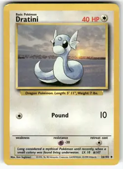 Dratini Base Set Uncommon Pokemon Moderately played - Image 1