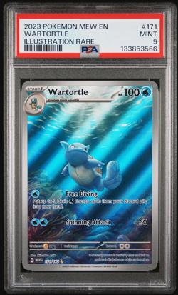 PSA 9 Mint Wartortle Illustration Rare 2023 Pokemon 151 IR 171/165 - Image 1