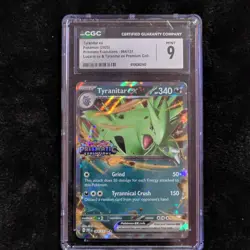 Pokemon Tyranitar ex 064/131 Prismatic Evolutions Promo Holo CGC 9 - Image 1