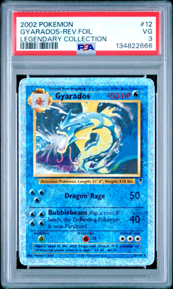 PSA 3 2002 Pokemon Legendary Collection Gyarados 12/110 Reverse Holo Foil - Image 1
