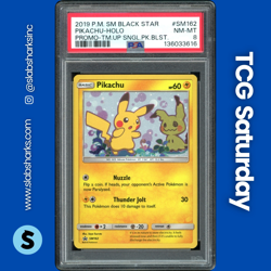 2019 POKEMON SM BLACK STAR PROMO #SM162 PIKACHU HOLO SINGLE PACK BLISTERS PSA 8 - Image 1