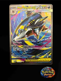 Mega Sharpedo ex 127/094 SIR Special Illustration Pokemon Phantasmal Flames SET* - Image 2