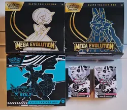 Pokemon - 2 Mega Evolutions ETB 1 Black Bolt ETB, 2 White Flare Booster Bundle - Image 1