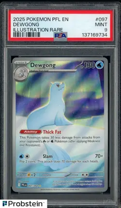 2025 Pokemon PFL EN Illustration Rare #097 Dewgong PSA 9 MINT - Image 1