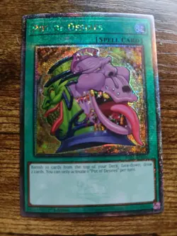 Yugioh Pot of Desires RA01-EN056 Quarter Century Secret Rare 1st Ed - Image 1