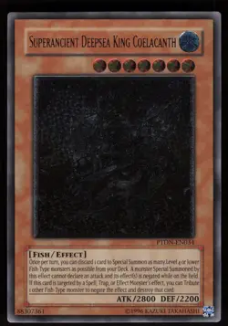 Superancient Deepsea King Coelacanth PTDN-EN034 EURO Ultimate Rare Yu-Gi-Oh - Image 1