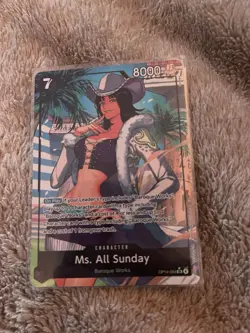 Ms. All Sunday SR (Alt Art) OP14 English One Piece TCG Card Nico Robin - Image 1