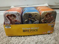 Lot Of 12 One Piece TCG Tin Pack Set Vol. 2 Set TS-02 Display English (24 Packs) - Image 1