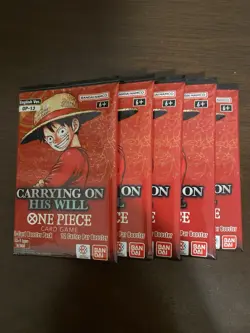 One Piece Carrying On His Will OP-13 Five 5 Booster Packs Lot English F - Image 1
