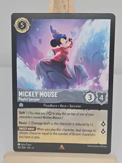 Mickey Mouse Playful Sorcerer 187/204 Non-Foil Disney Lorcana Ursula’s Return NM - Image 1