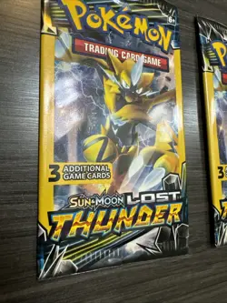 Pokemon TCG Lost Thunder 3-Card Booster Packs (2) Factory Sealed - Image 2