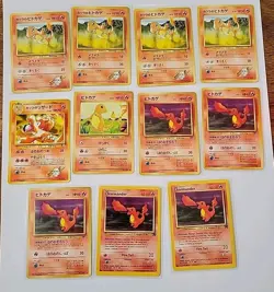 Collection of Old School Charmander Pokemon Cards - Image 1