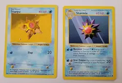 1999 Pokemon Base Set Staryu and Starmie Shadowless Card 64/102 WOTC TCG - Image 1