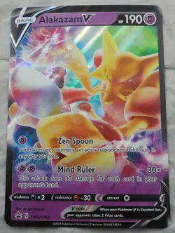 Pokemon Jumbo Oversized Promo Card Alakazam V SWSH083 - Image 1