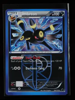 Umbreon (Team Plasma) 64/116 Holo Rare Plasma Freeze Pokemon Card - Image 1
