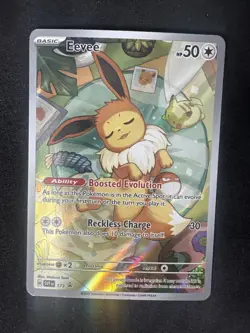 Eevee SVP 173 Scarlet & Violet Full Art Black Star Promo Holo Pokemon Card NM - Image 1