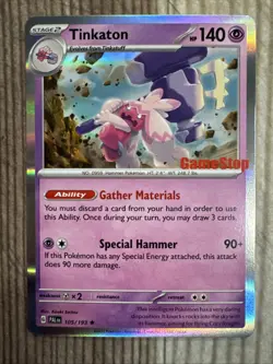 Tinkaton - 105/193 - Pokemon Paldea Evolved Gamestop Ultra Rare Card NM - Image 1