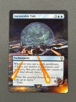 Inexorable Tide MTG Final Fantasy Commander Hand Painted Full Altered Art Jeckho - Image 1