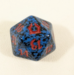 MTG d20 Spindown 20-sided Life Counter die dice Return to Ravnica Blue & Red - Image 1