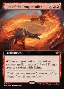 MTG Magic 1 x Rite of the Dragoncaller #467 x 1 - FDN - Japanese - Image 2