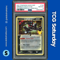 2021 POKEMON BLACK STAR PROMO #SWSH144 GRENINJA GOLD STAR CELEBRATIONS ETB PSA 8 - Image 1