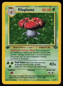 Vileplume 15/64 Rare Jungle Holo 1st Edition Pokemon - Image 1