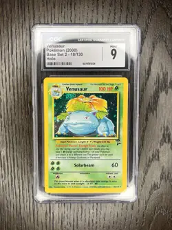 Venusaur CGC 9 Pokemon WOTC 2000 Base Set 2 18/130 Cosmos Holo Swirl Low POP - Image 3