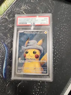 2023 Pokemon TCG SVP En Pokemon X Van Gogh #085 Pikachu Grey Felt Hat PSA 10 - Image 1