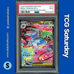 2025 POKEMON MEG EN #177/132 MEGA VENUSAUR EX SPECIAL ILLUSTRATION RARE PSA 9 - Image 1
