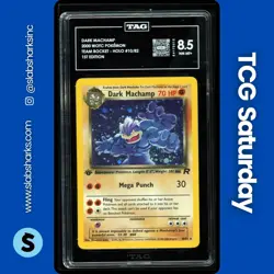 2000 POKEMON TEAM ROCKET 1ST EDITION #10/82 DARK MACHAMP HOLO TAG 8.5 - Image 1