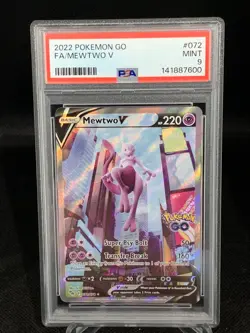 2022 Pokemon SWSH Pokemon GO Mewtwo V #072/078 PSA 9 - Image 1