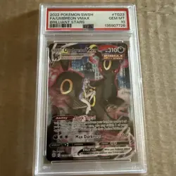2022 Pokemon Brilliant Stars Full Art UMBREON VMAX TG23/TG30 PSA 10 GEM MINT - Image 1