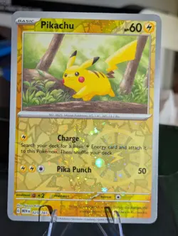 Pokemon Pikachu 025/165 Near Mint Cosmos Swirl Holo Costco Exclusive MEW EN 151 - Image 1