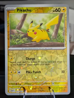 Pokemon Pikachu 025/165 Near Mint Cosmos Swirl Holo Costco Exclusive MEW EN 151 - Image 2