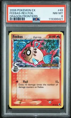 2006 POKEMON EX DRAGON FRONTIERS #49 FEEBAS-REVERSE FOIL PSA 8 - Image 1