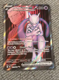 Pokemon Destined Rivals Team Rocket’s Mewtwo ex 213/182 Full Art Ultra Rare NM - Image 1
