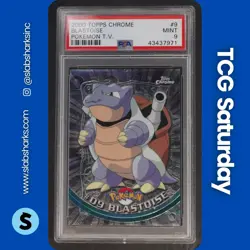 2000 TOPPS CHROME POKEMON TV ANIMATION #9 BLASTOISE PSA 9 - Image 1