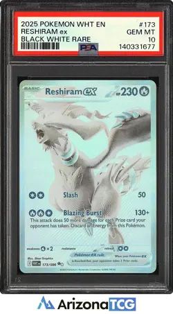 Pokemon 2025 Reshiram ex 173/086 Black White Rare White Flare GEM MINT PSA 10 - Image 1