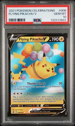 Pokemon Flying Pikachu v 006/025 Celebrations PSA 10 - Image 1