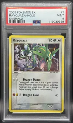 Pokemon TCG PSA 9 Rayquaza Holo Ex Emerald 2005 Mint 9/106 *LOW POP* - Image 1