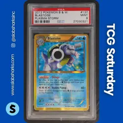 2013 POKEMON BLACK & WHITE PLASMA STORM #137/135 BLASTOISE SECRET RARE PSA 9 - Image 1